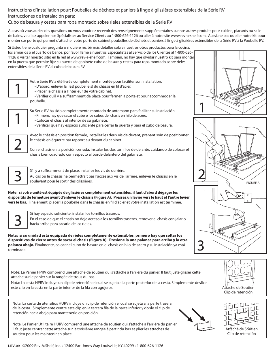 Rv-series, Pull-out waste containers and hampers, Installation instructions for | Rev-A-Shelf HPRV-1520 S User Manual | Page 2 / 2