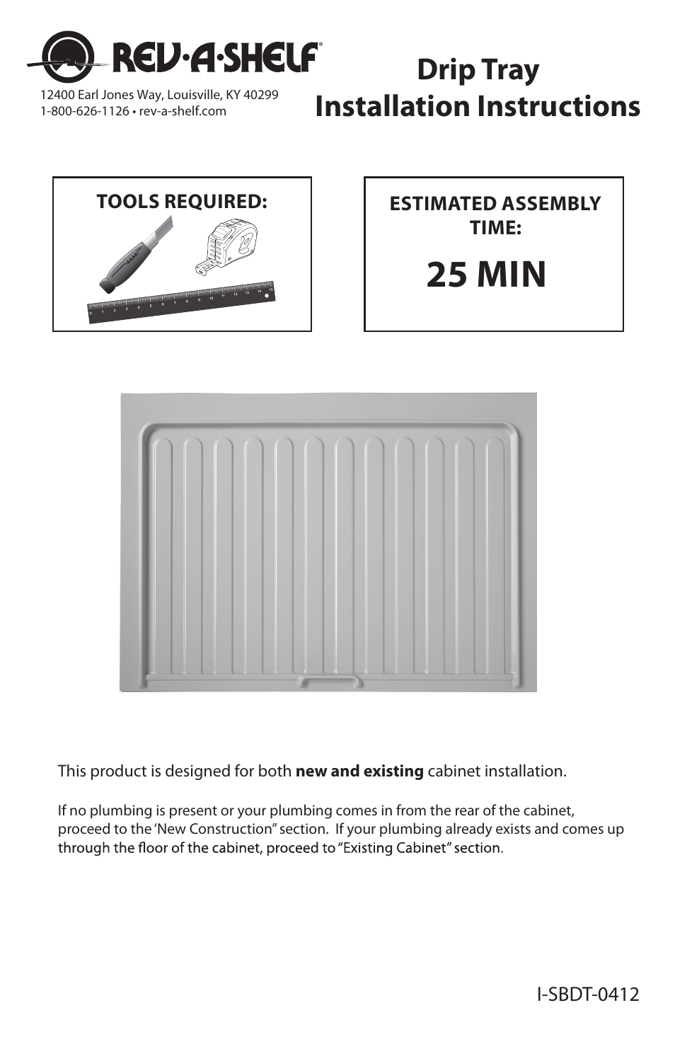 Rev-A-Shelf SBDT-Series User Manual | 8 pages