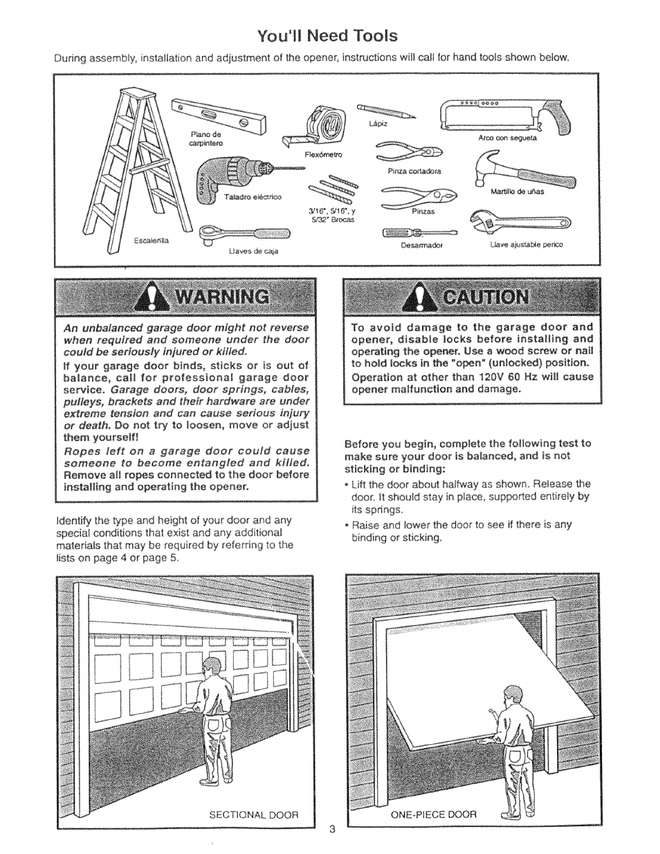 You'll need tools | Craftsman 139.53225SRT User Manual | Page 3 / 40