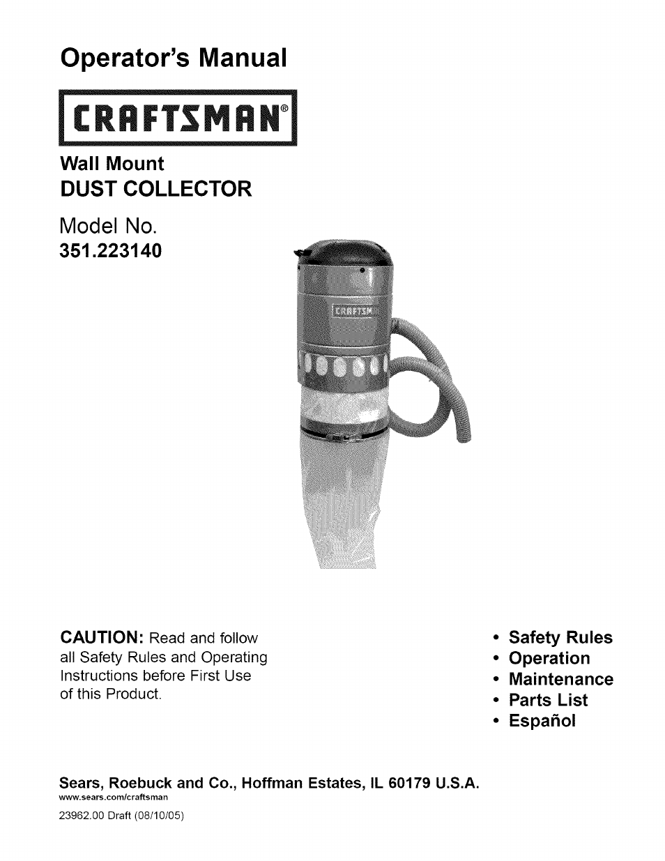 Craftsman 351.223140 User Manual | 16 pages
