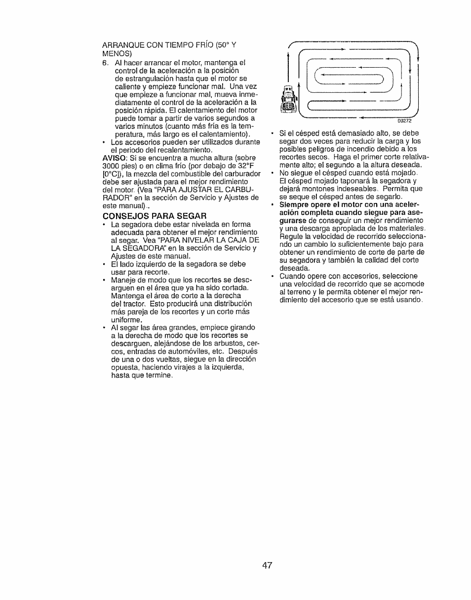 Consejos para segar | Craftsman 917.28903 User Manual | Page 47 / 64