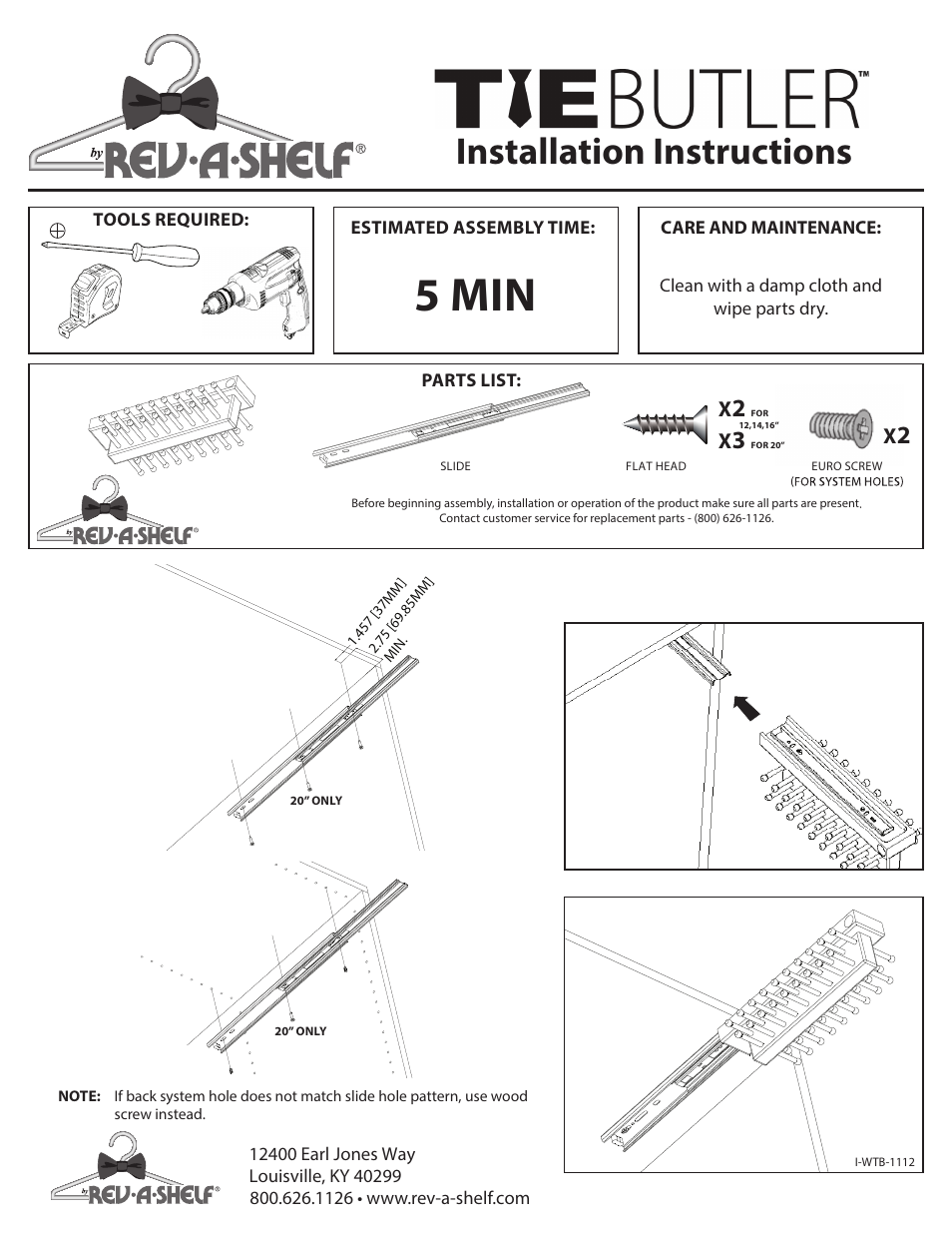 Rev-A-Shelf CWTTR-Series User Manual | 2 pages