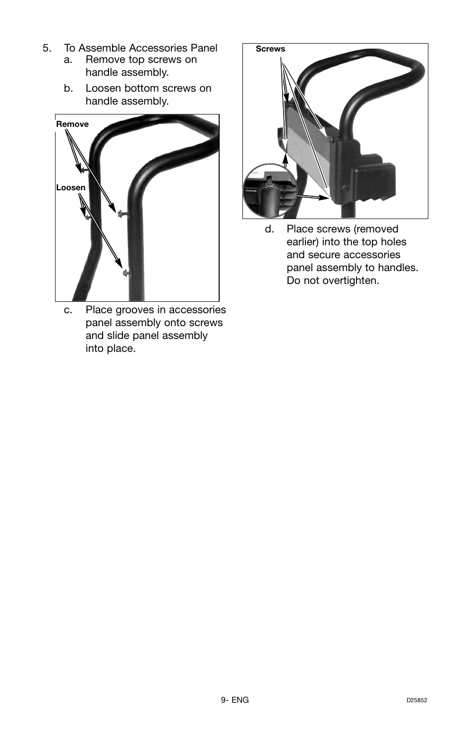 Craftsman D25852 User Manual | Page 9 / 44