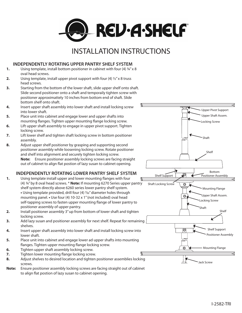 Rev-A-Shelf 4265-22-52 User Manual | 2 pages