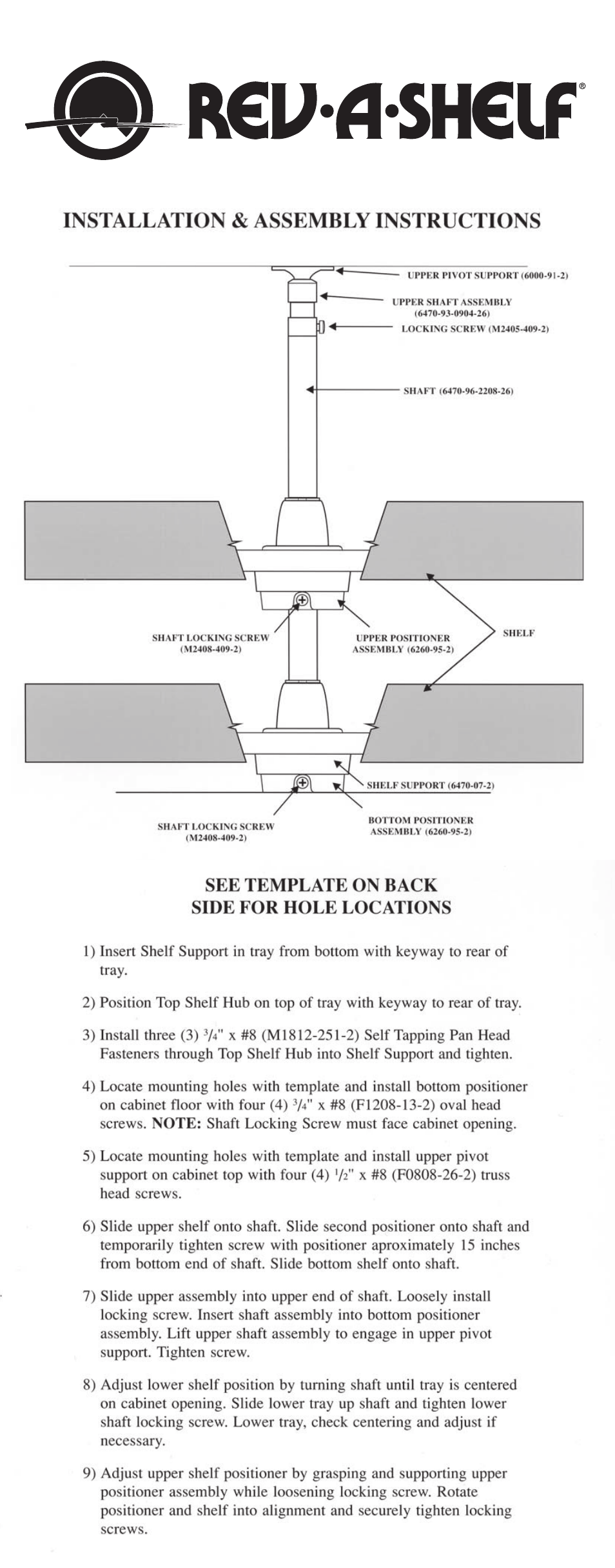 Rev-A-Shelf 4WLS273-20-536 User Manual | 2 pages