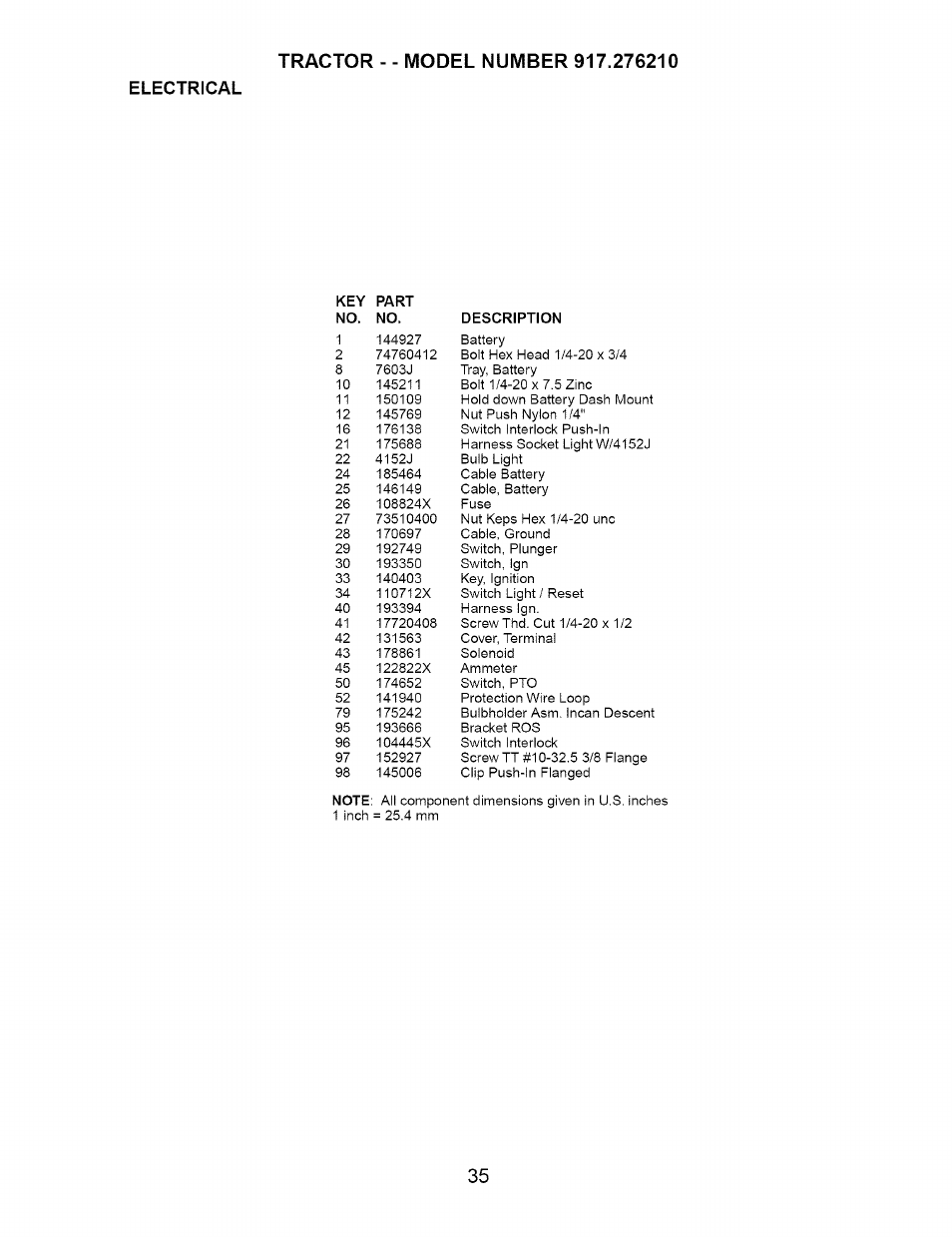 Electrical | Craftsman 917.276210 User Manual | Page 35 / 56