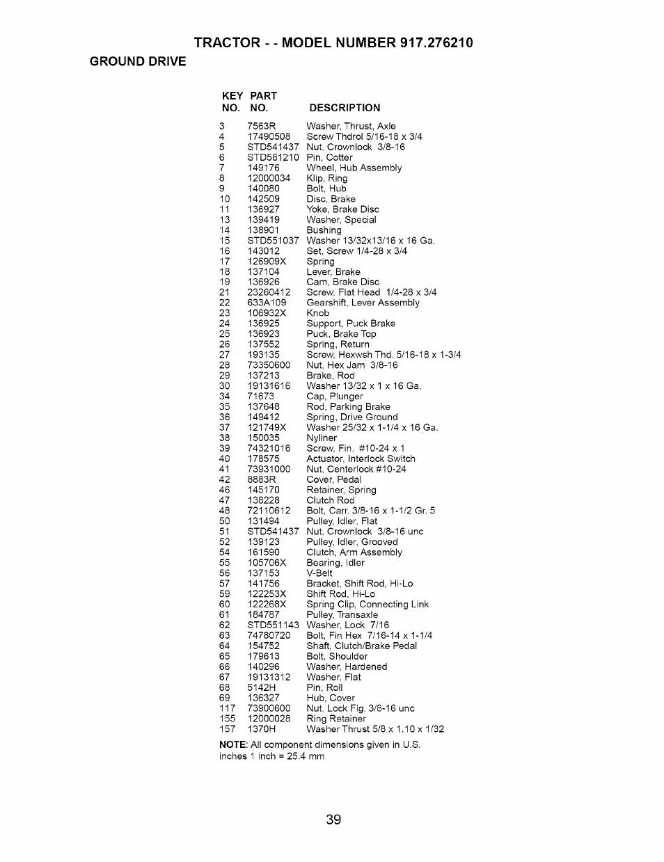 Ground drive | Craftsman 917.276210 User Manual | Page 39 / 56