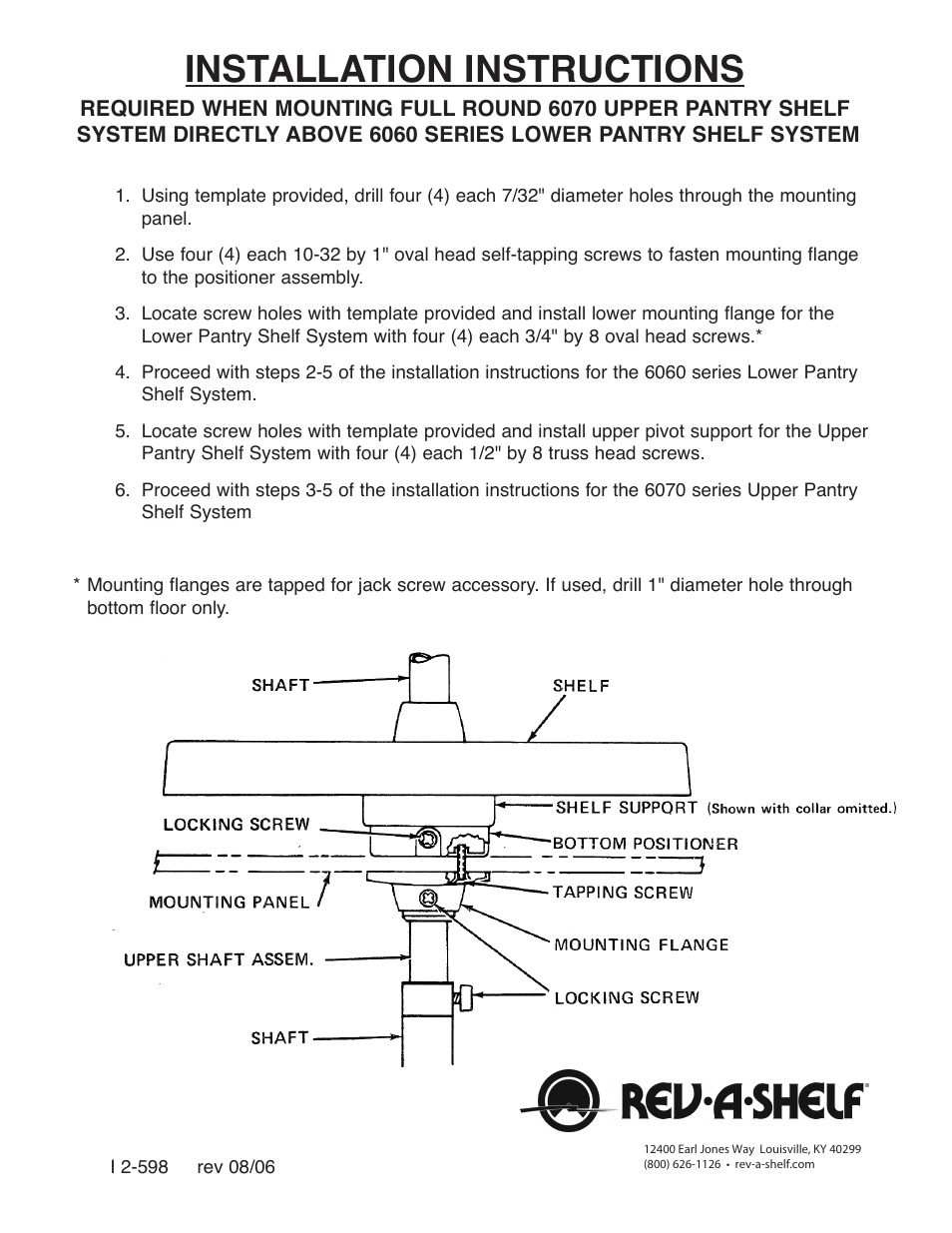 Rev-A-Shelf LD-4NW-0436-1 User Manual | 2 pages