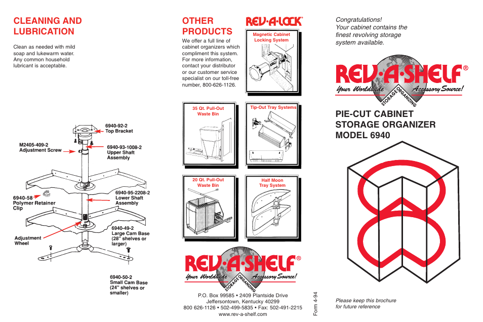 Rev-A-Shelf 4WLS942-XXX User Manual | 2 pages