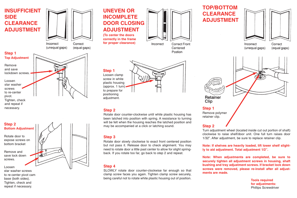 Top/bottom clearance adjustment | Rev-A-Shelf 4WLS942-XXX User Manual | Page 2 / 2