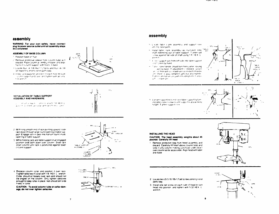 Additional safety instructions for drill presses, Unpacking and checking contents | Craftsman 113.213832 User Manual | Page 4 / 20