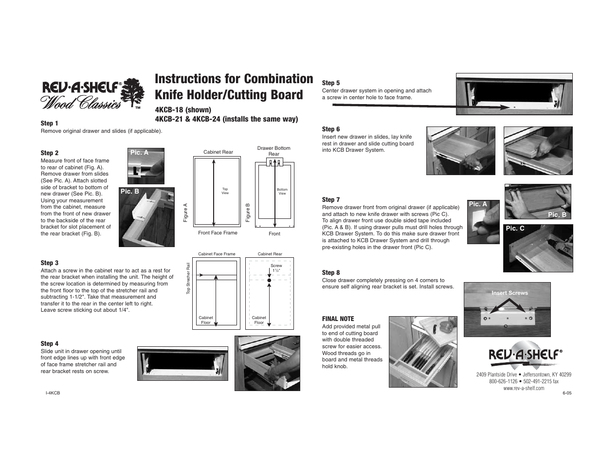 Rev-A-Shelf 4KCB-Series User Manual | 1 page