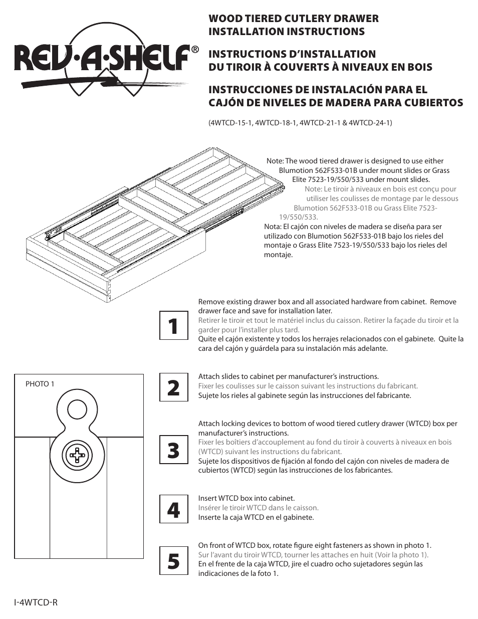 Rev-A-Shelf 4WTCD-Series User Manual | 2 pages