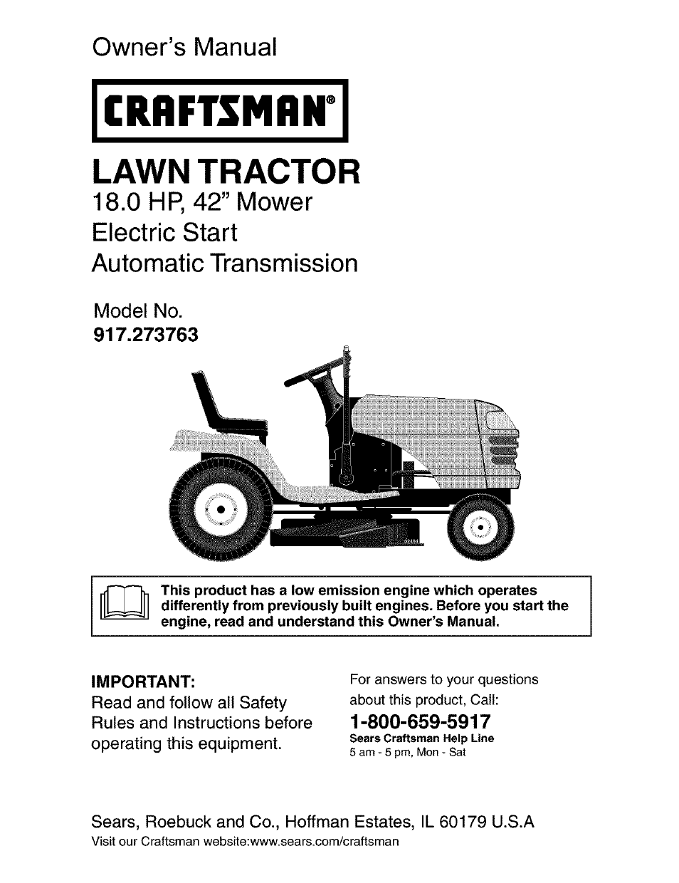 Craftsman 917.273763 User Manual | 56 pages