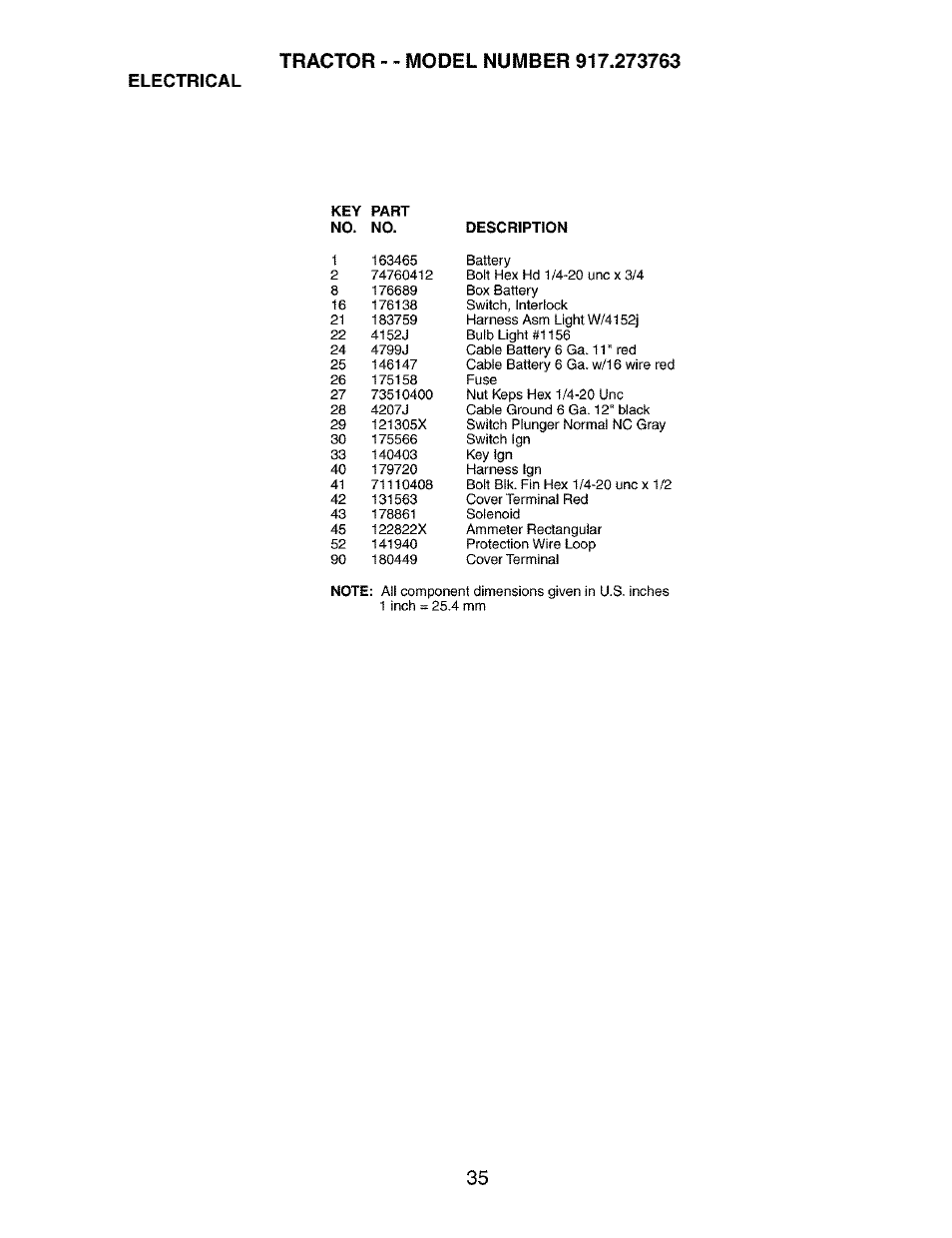 Electrical | Craftsman 917.273763 User Manual | Page 35 / 56