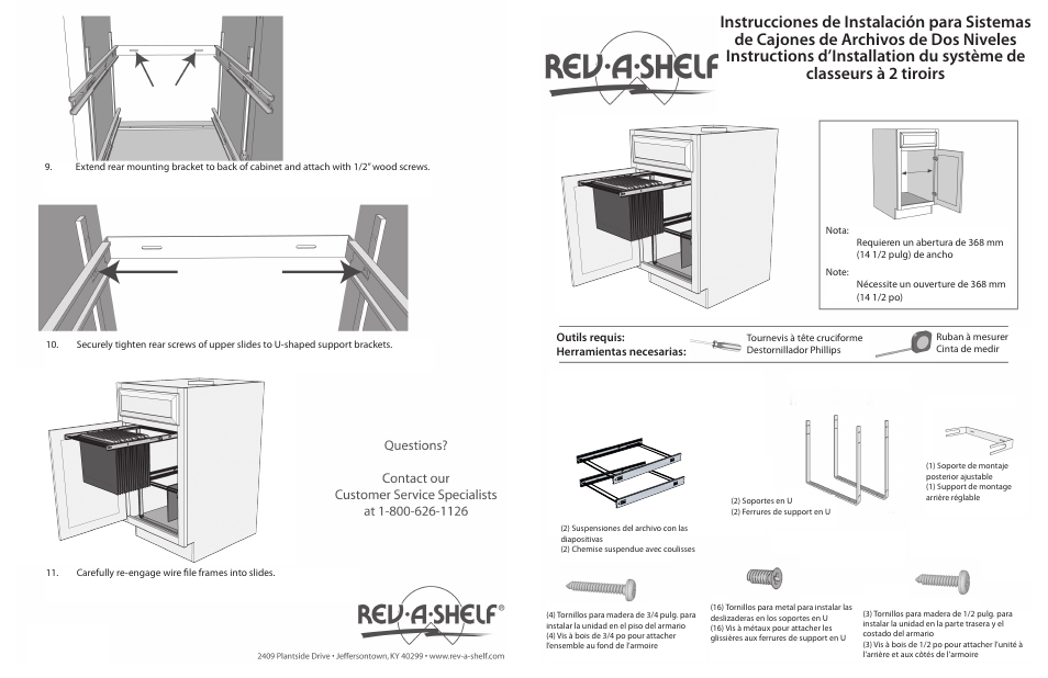 Rev-A-Shelf RAS-FD-KIT User Manual | Page 4 / 4