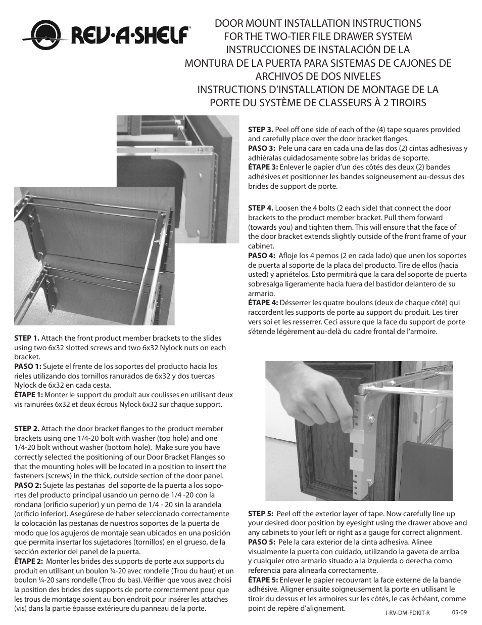 Rev-A-Shelf RV-DM-FDKIT-R User Manual | 2 pages