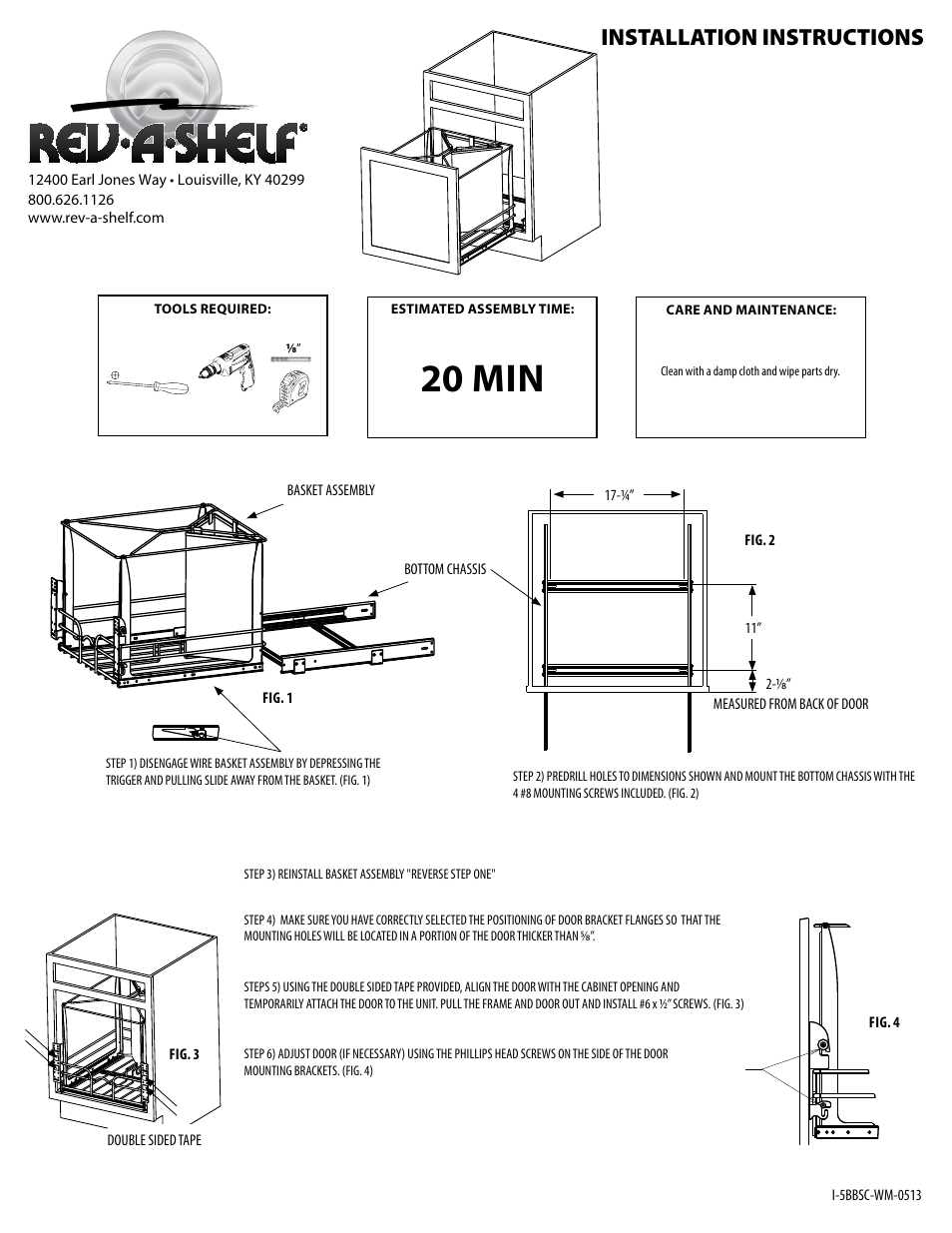 Rev-A-Shelf 5BBSC-WMDM24-W User Manual | 2 pages