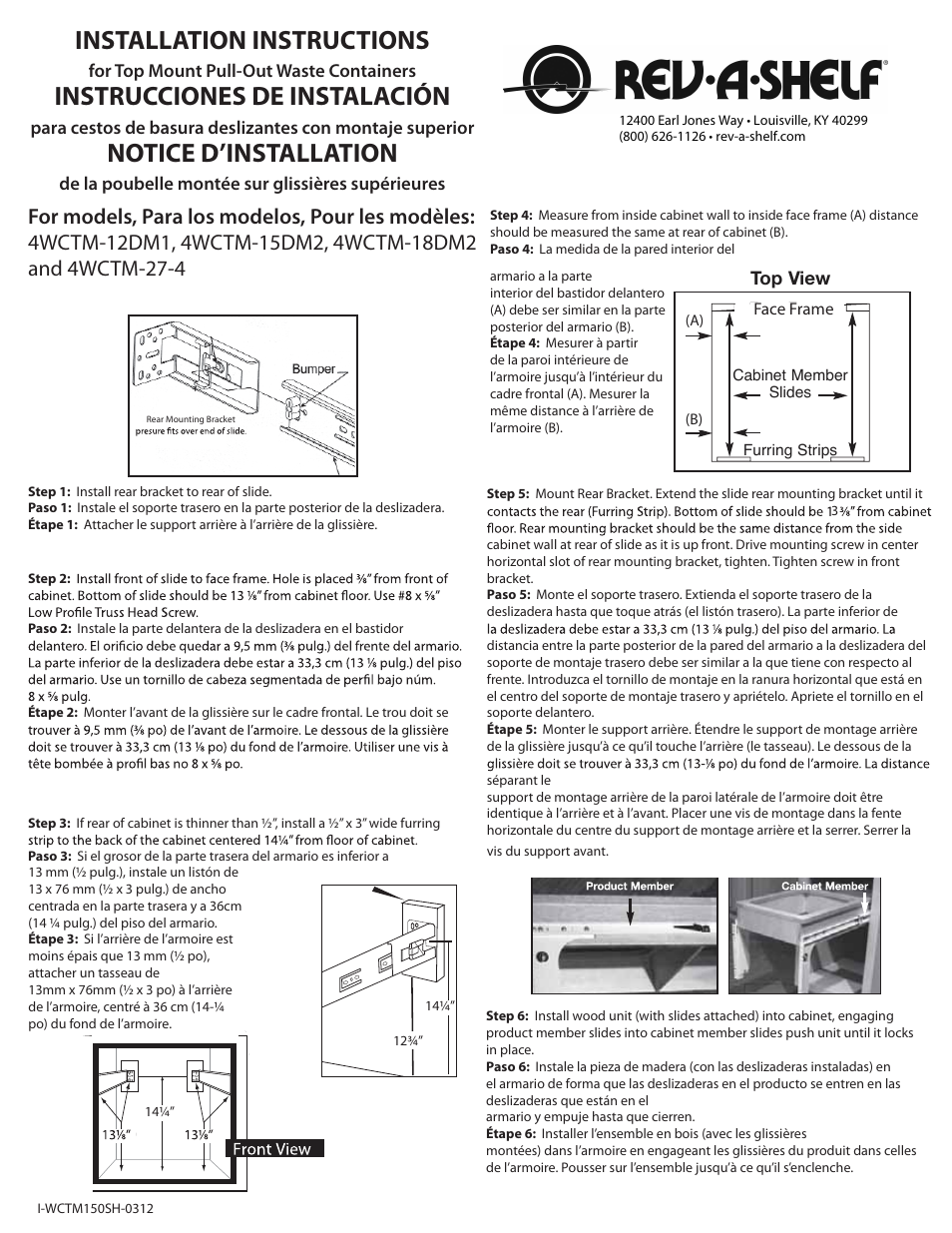 Rev-A-Shelf 4WCTM-27-4 User Manual | 2 pages