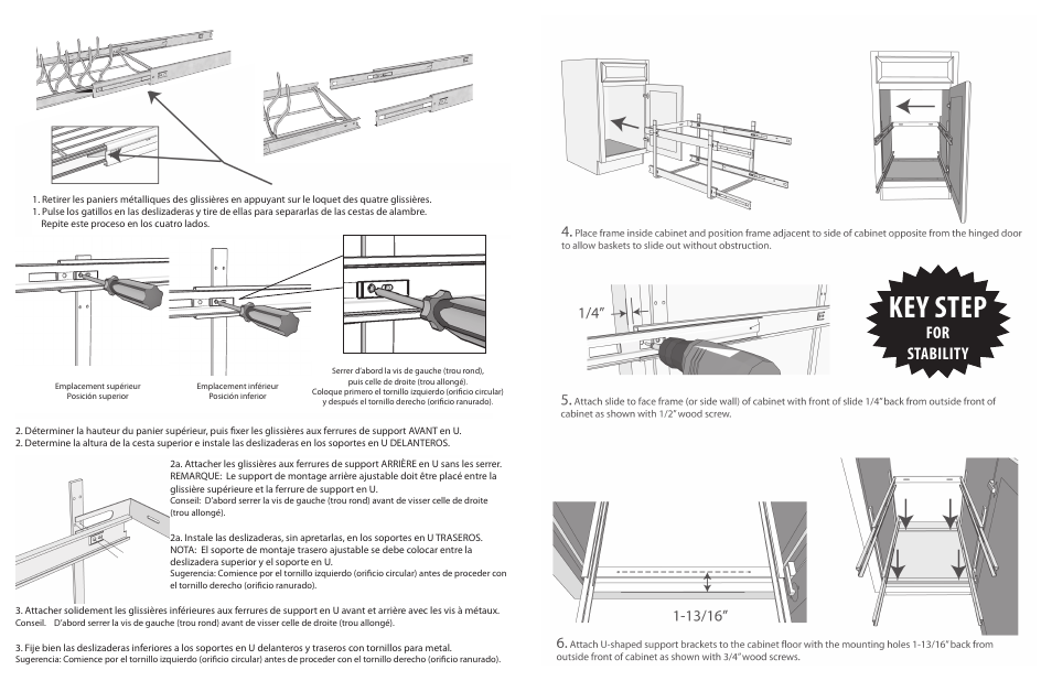 Key step, For stability | Rev-A-Shelf 5CW2-2122-CR User Manual | Page 3 / 4