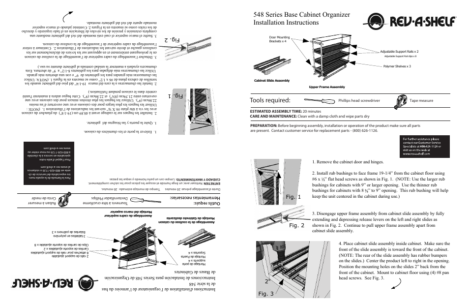 Rev-A-Shelf 548-BC-8C User Manual | 2 pages