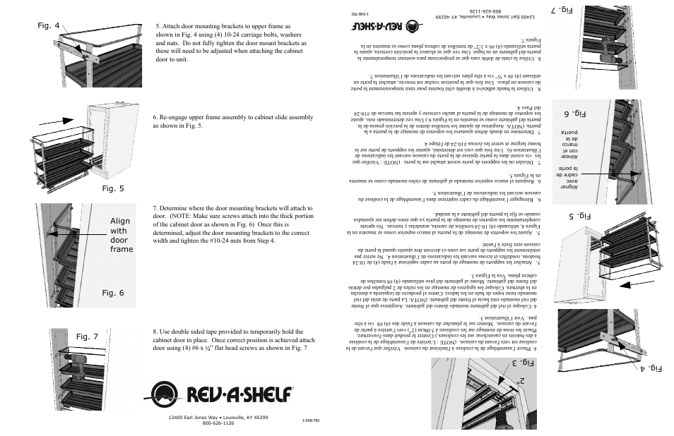 Align with door frame fig. 6 fig. 5 fig. 7, Fig. 4, Fig. 6 | Fig. 5 fig. 7, Fig. 3 2 | Rev-A-Shelf 548-BC-8C User Manual | Page 2 / 2