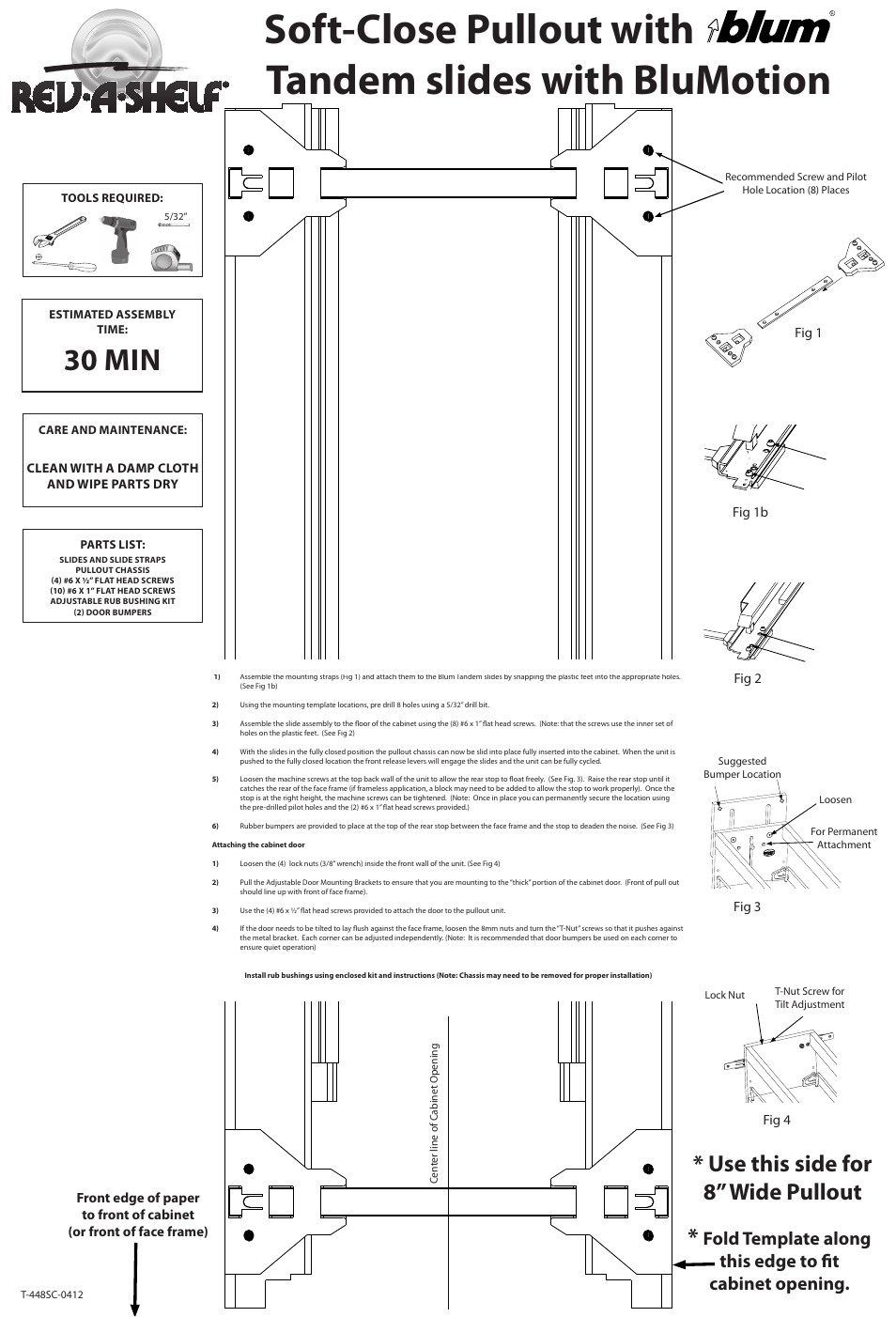 Rev-A-Shelf 448OXO-BCSC-8C User Manual | 2 pages