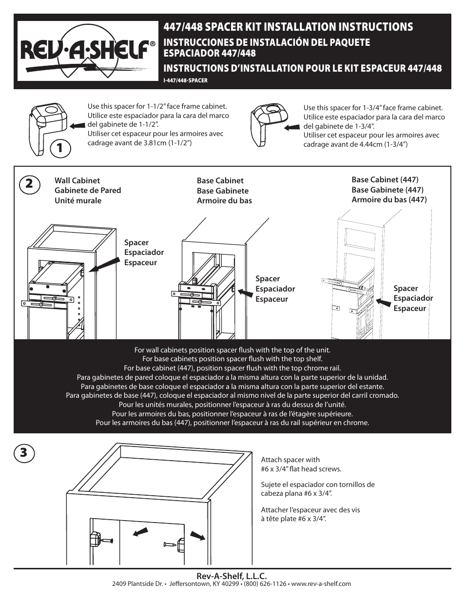 Rev-A-Shelf 448-BC19-8C User Manual | 1 page