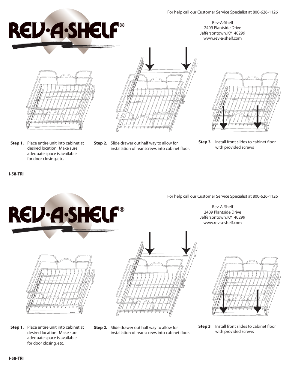 Rev-A-Shelf 5WB1-Series User Manual | 2 pages