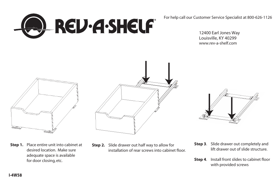 Rev-A-Shelf 4WDB-15 User Manual | 2 pages