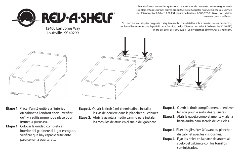 Rev-A-Shelf 4WDB-15 User Manual | Page 2 / 2