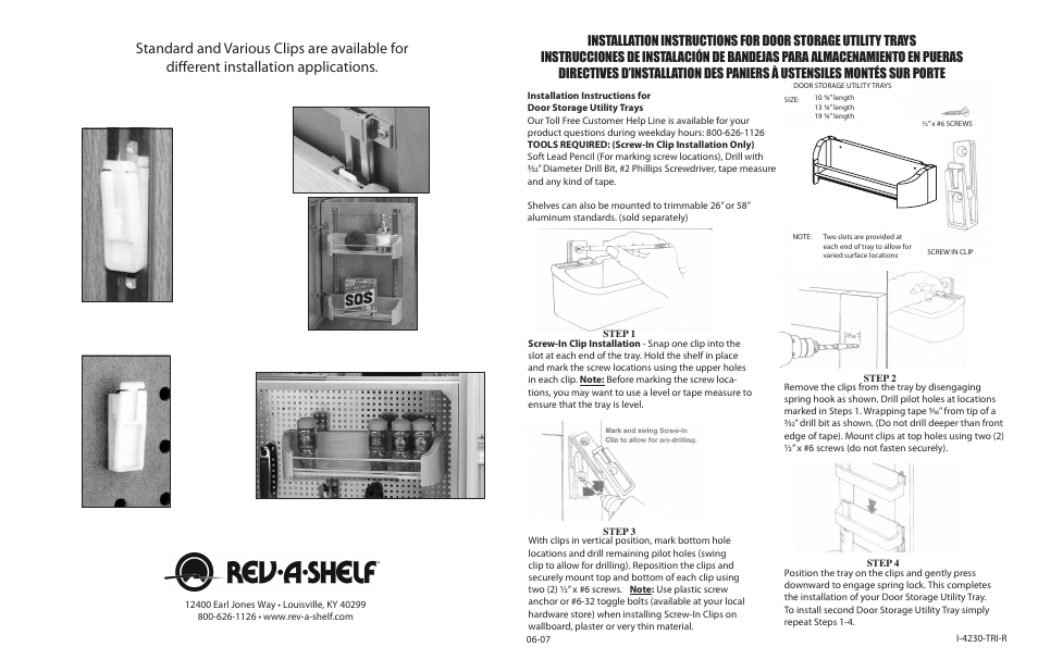 Rev-A-Shelf 4231-Series User Manual | 2 pages