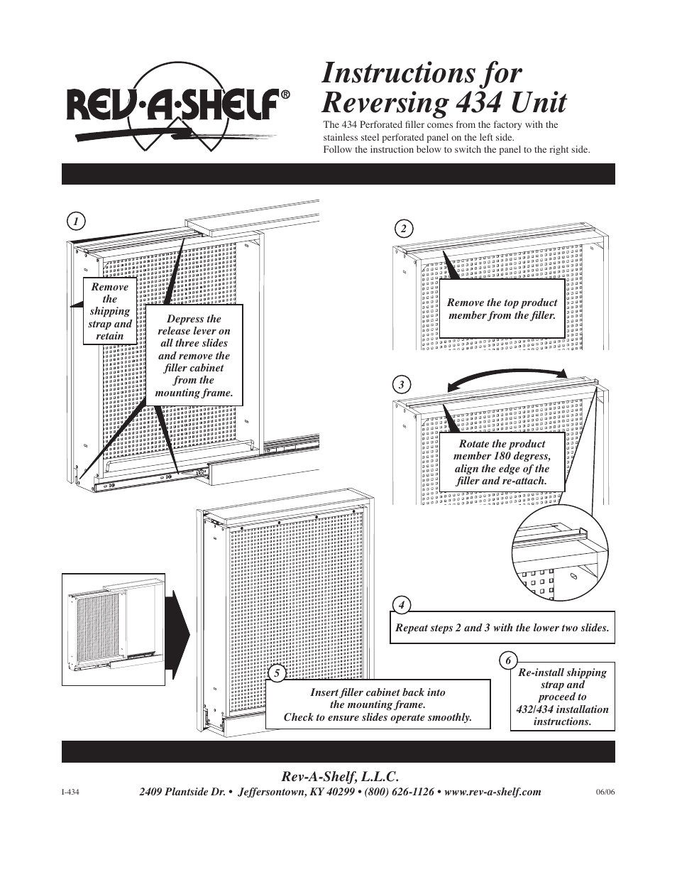 Rev-A-Shelf 434 Unit User Manual | 2 pages