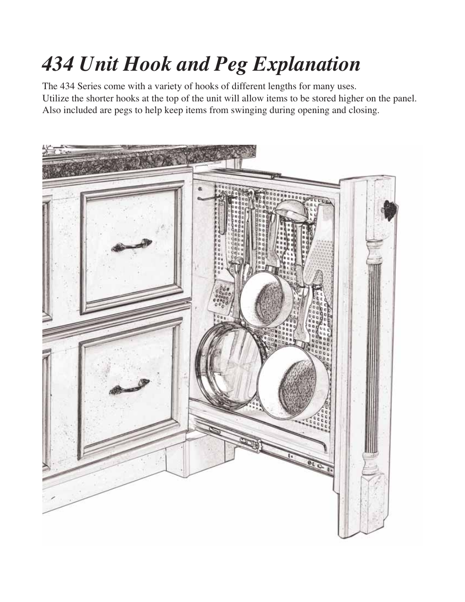 434 unit hook and peg explanation | Rev-A-Shelf 434 Unit User Manual | Page 2 / 2