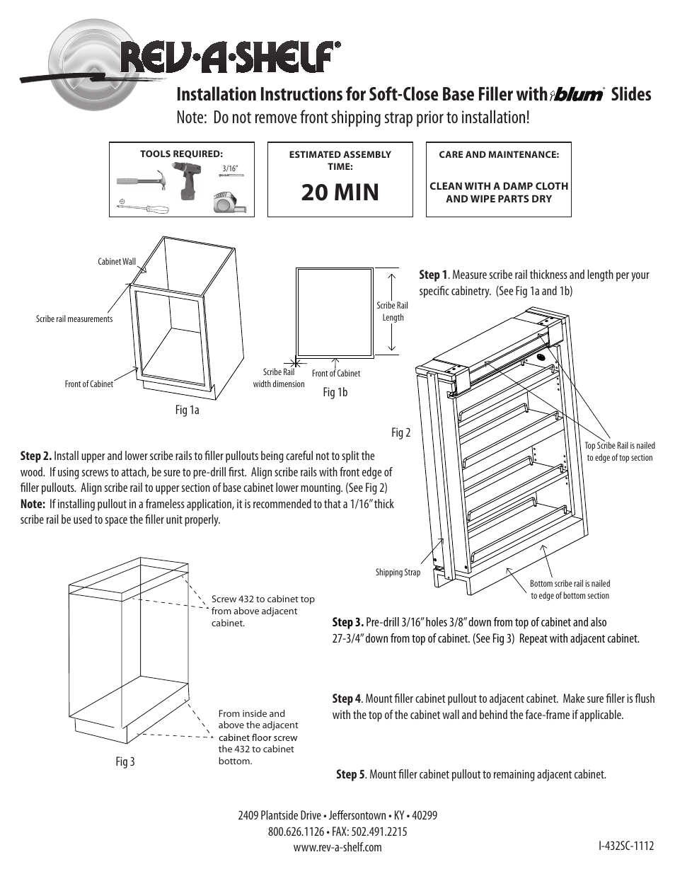 Rev-A-Shelf 432-BFSC-6C User Manual | 2 pages
