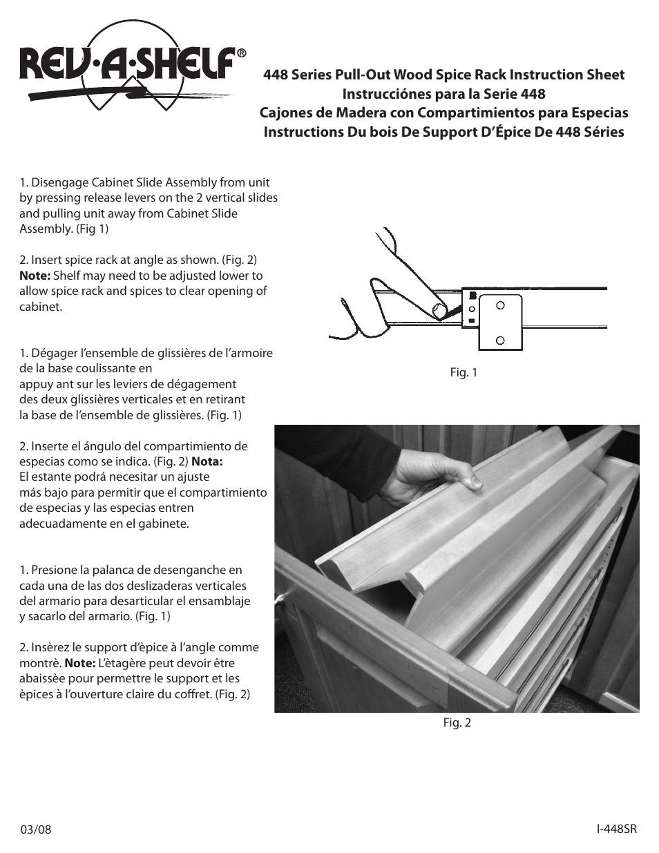 Rev-A-Shelf 448-Series User Manual | 1 page