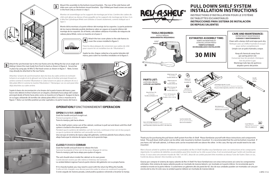 Rev-A-Shelf 5PD-36CRN User Manual | 2 pages