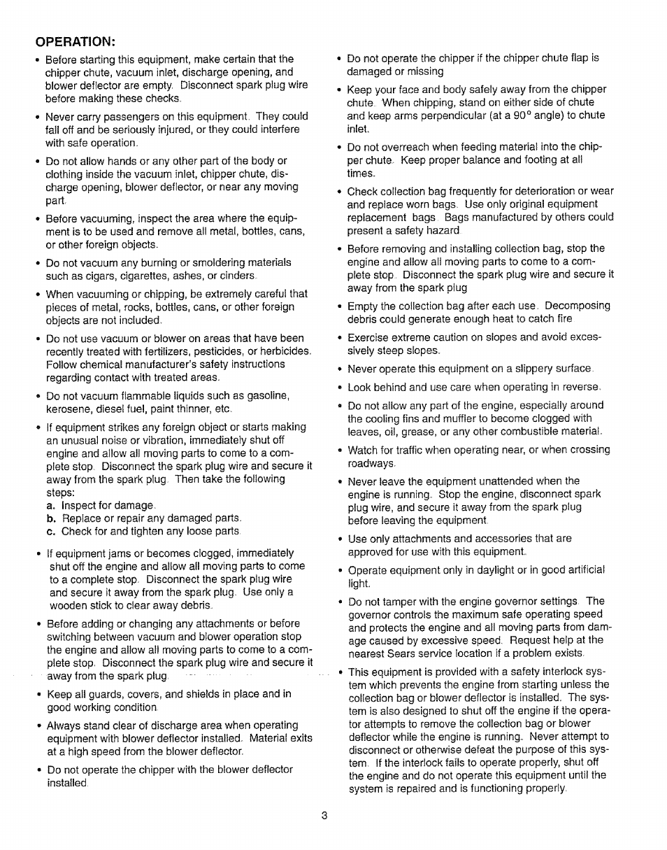 Operation | Craftsman 987.799601 User Manual | Page 3 / 44