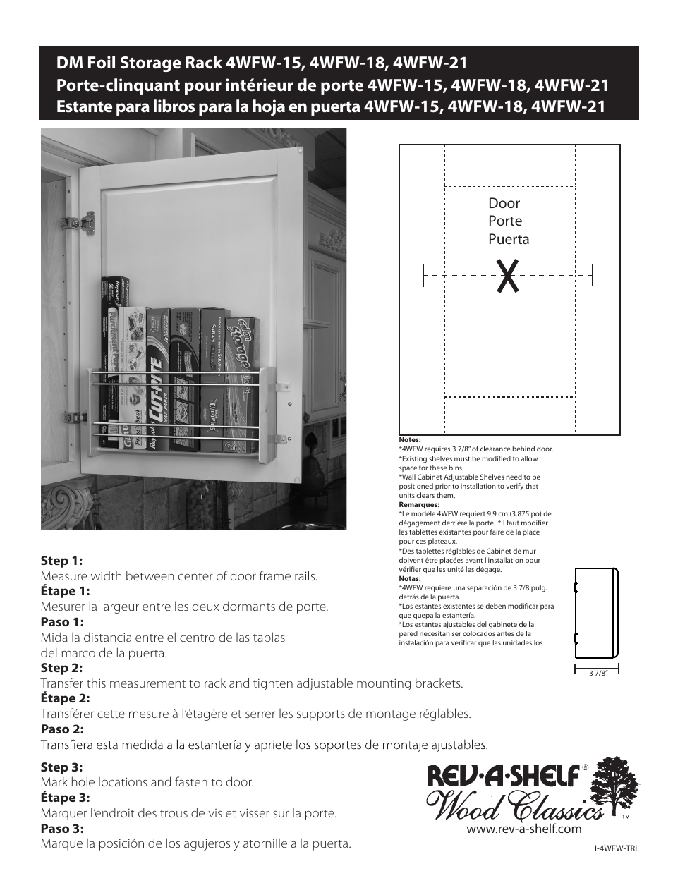 Rev-A-Shelf 4WFR-21-1 User Manual | 1 page