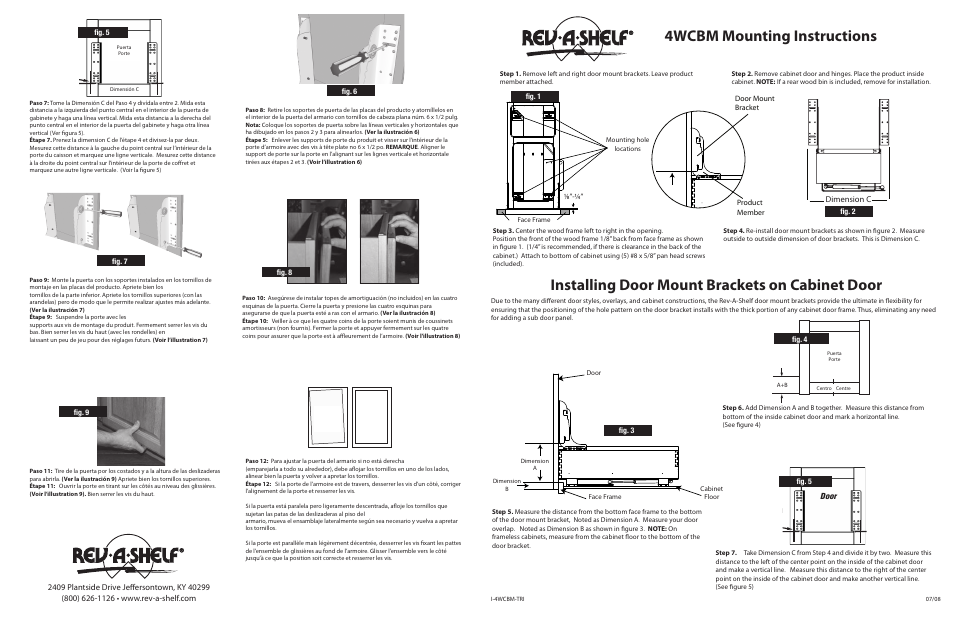 Rev-A-Shelf 4WCBM User Manual | 2 pages