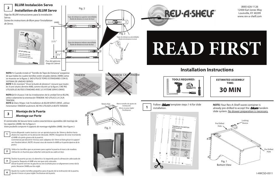 Rev-A-Shelf TWCSD-Series User Manual | 2 pages