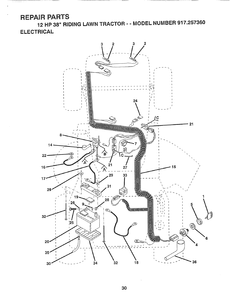 Repair parts | Craftsman 917.257360 User Manual | Page 30 / 52