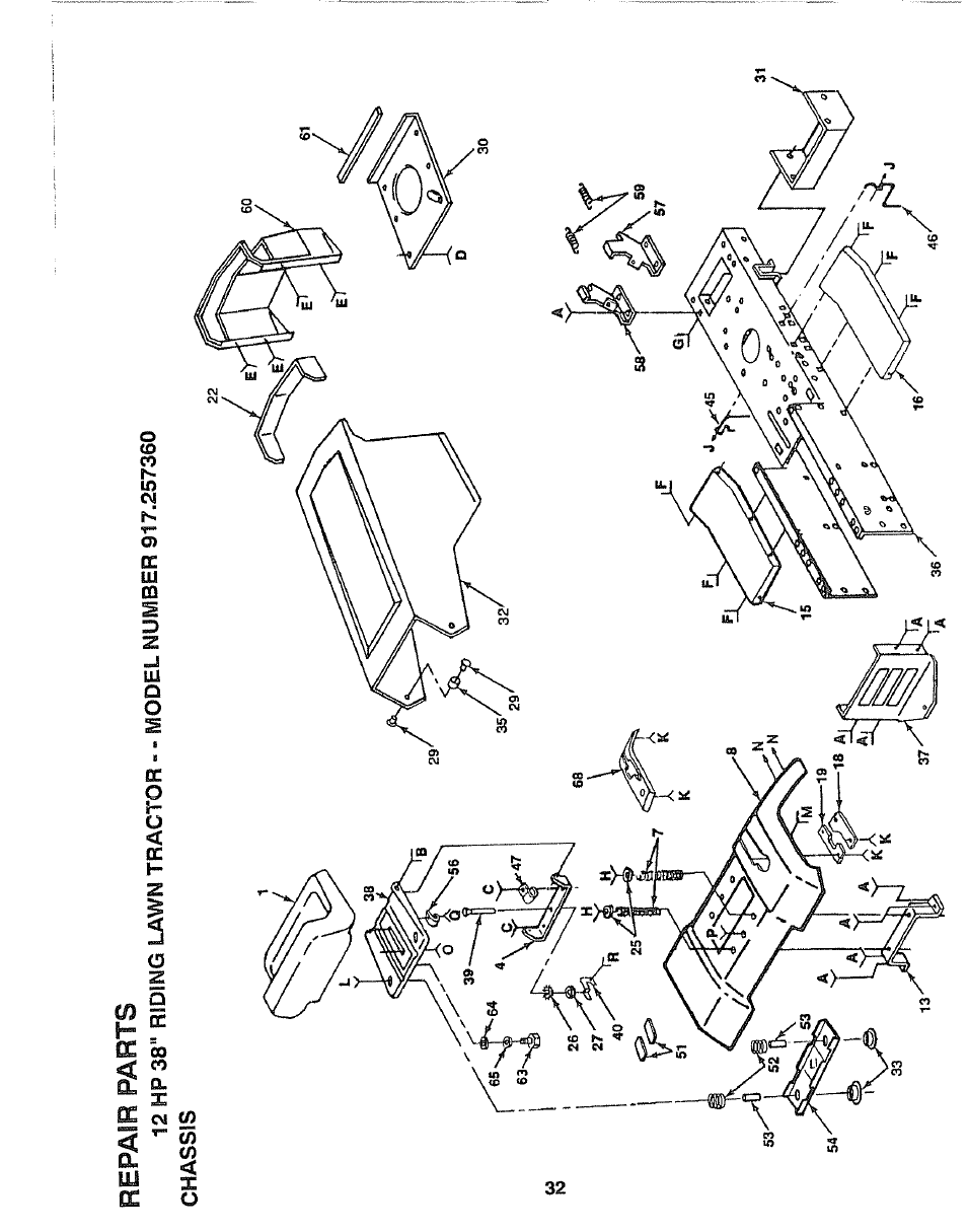 Repair parts | Craftsman 917.257360 User Manual | Page 32 / 52