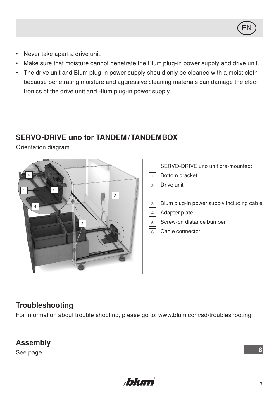 Servo-drive uno for tandem / tandembox, Assembly troubleshooting | Rev-A-Shelf SERVO-DRIVE uno User Manual | Page 3 / 16