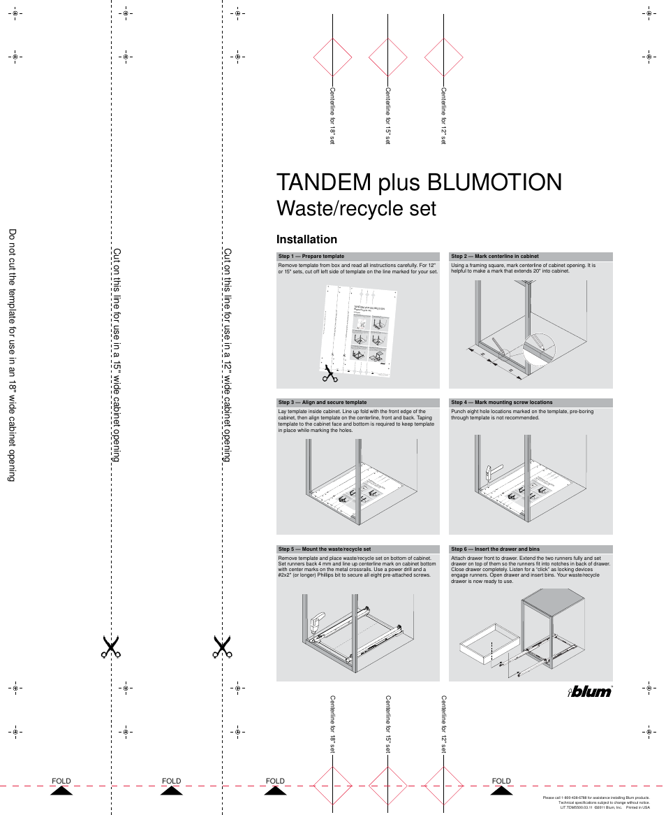 Rev-A-Shelf TANDEM plus BLUMOTION User Manual | 2 pages