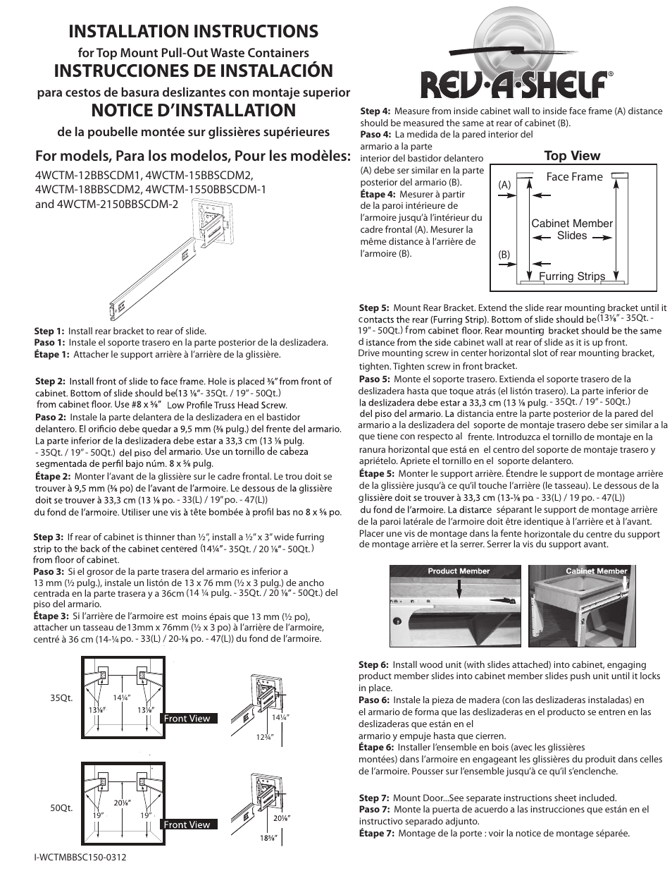 Rev-A-Shelf 4WCTM-Series User Manual | 2 pages