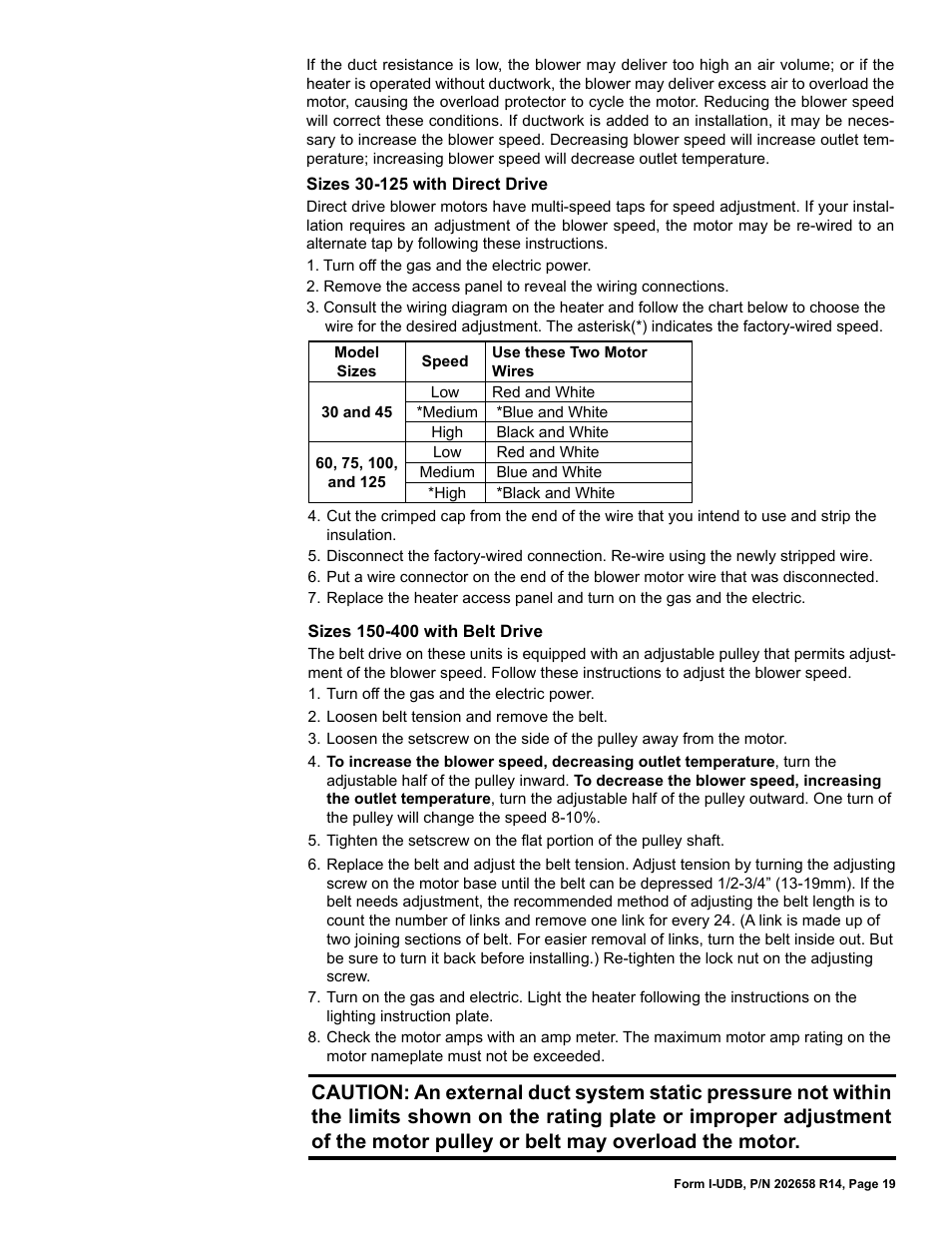 Reznor UDBS Unit Installation Manual User Manual | Page 19 / 44