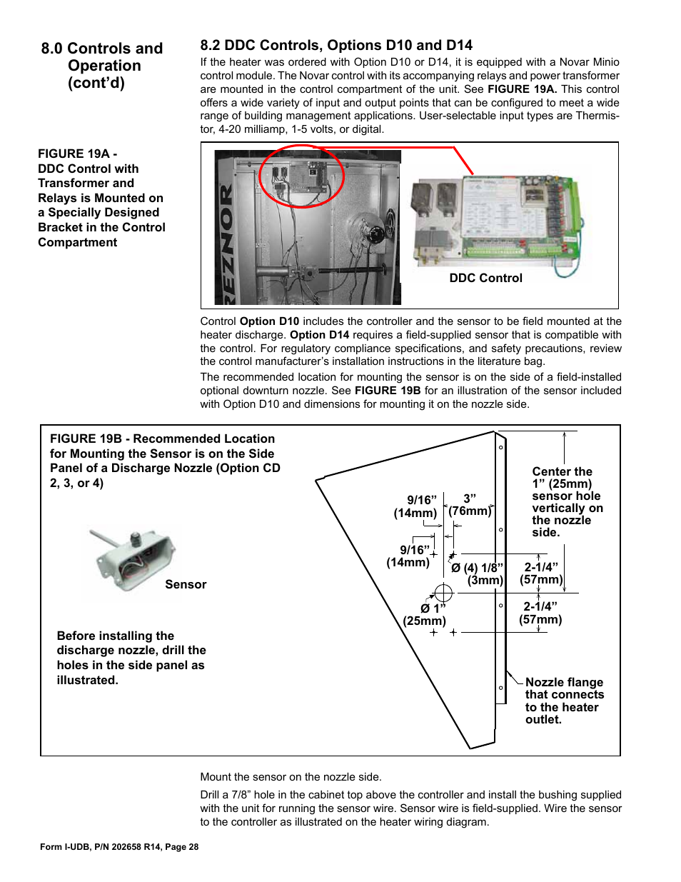 2 ddc controls, options d10 and d14, 0 controls and operation (cont’d) | Reznor UDBS Unit Installation Manual User Manual | Page 28 / 44