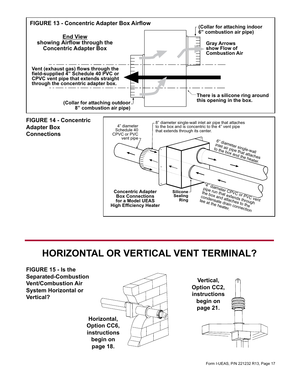 Horizontal or vertical vent terminal | Reznor UEAS Unit Installation Manual User Manual | Page 17 / 44