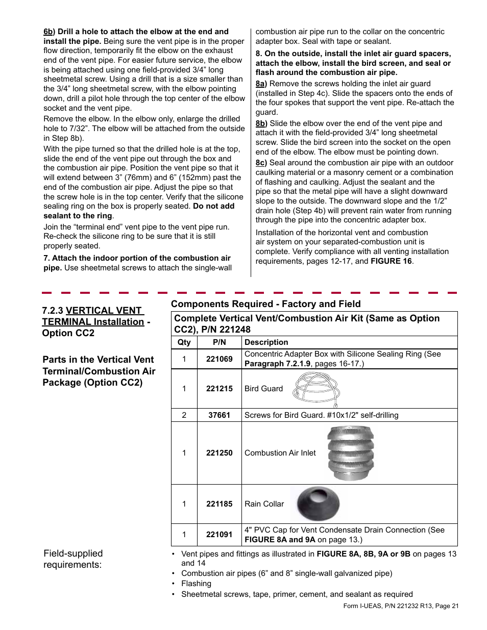 Reznor UEAS Unit Installation Manual User Manual | Page 21 / 44
